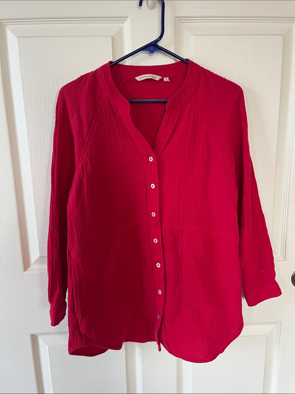 Soft Surroundings Crinkle Cotton Tunic with pockets. XS - Picture 1 of 4